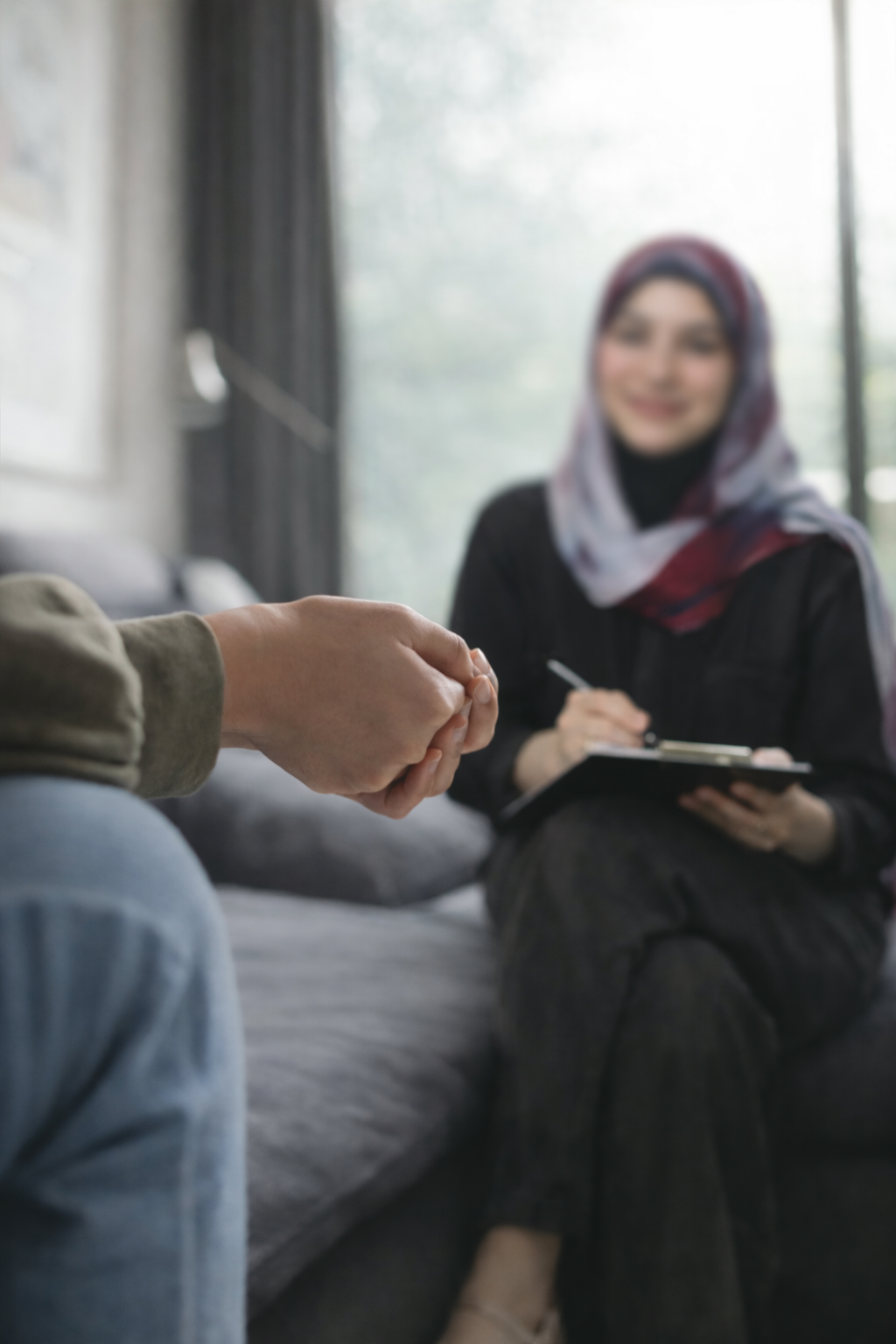 Calm workspace reflecting a mindful therapeutic approach to psychological care